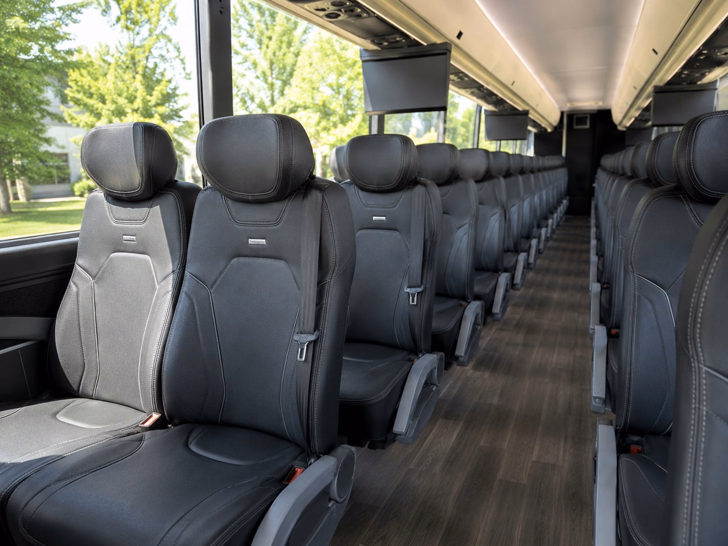 56 passenger charter bus inside
